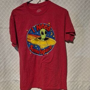 DOM Medium Red Alien Graphic Short Sleeve T-Shirt